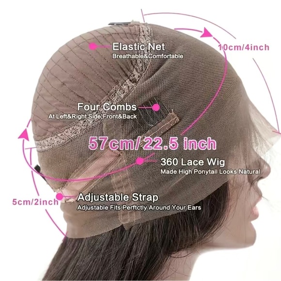 20” 180% 360 Frontal Deep Wave Human Hair Curly Pre Plucked Wig with Baby Hair - Picture 4 of 9